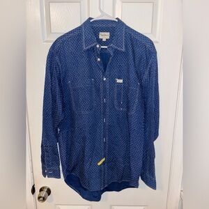 Pepe Jeans London Brit Button Down Shirt Blue Designer Luxury Large